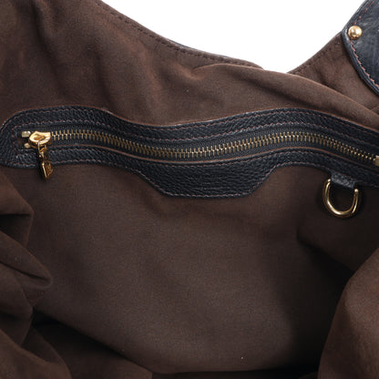 Sac à main Louis Vuitton Mahina Lunar L en cuir noir M95765