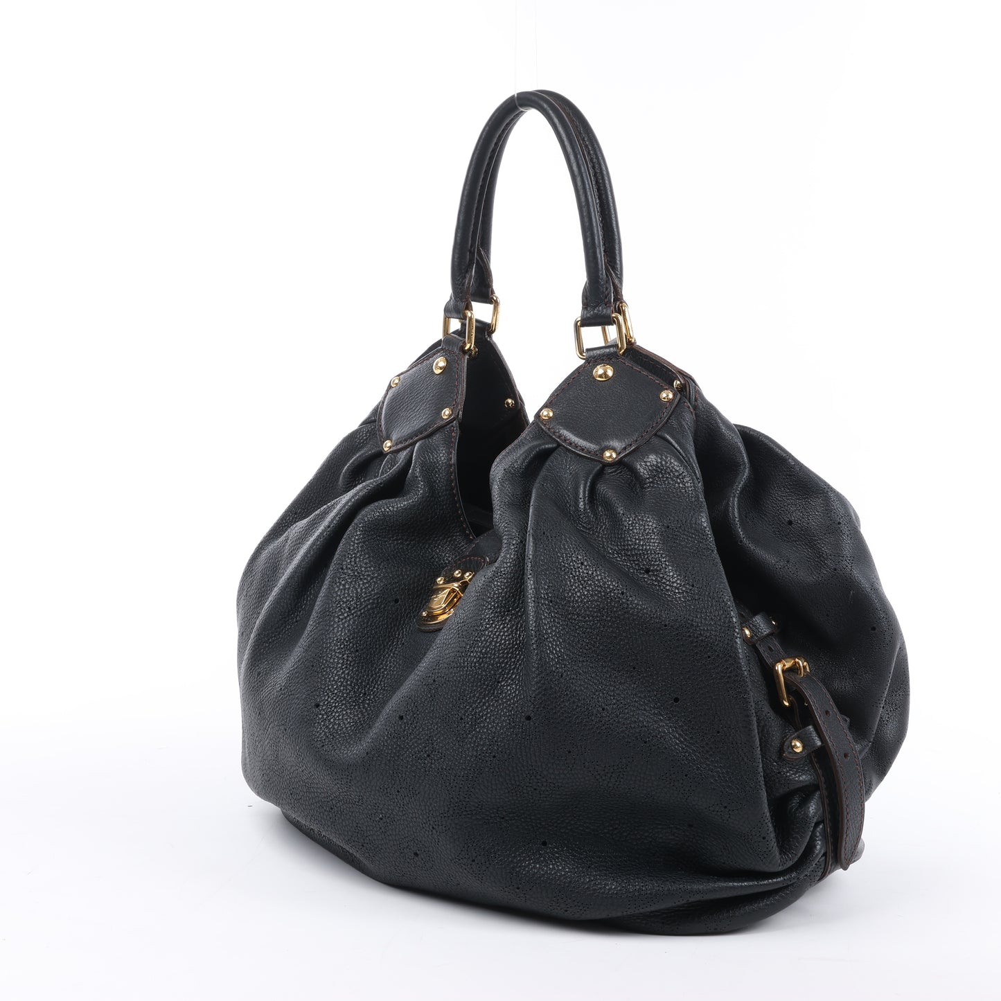 Sac à main Louis Vuitton Mahina Lunar L en cuir noir M95765