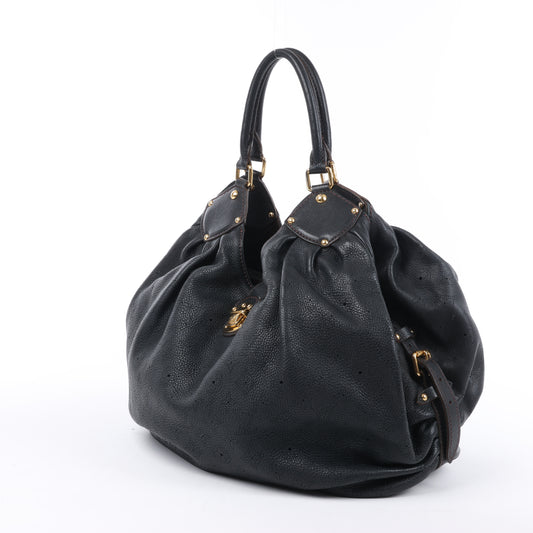 Sac à main Louis Vuitton Mahina Lunar L en cuir noir M95765