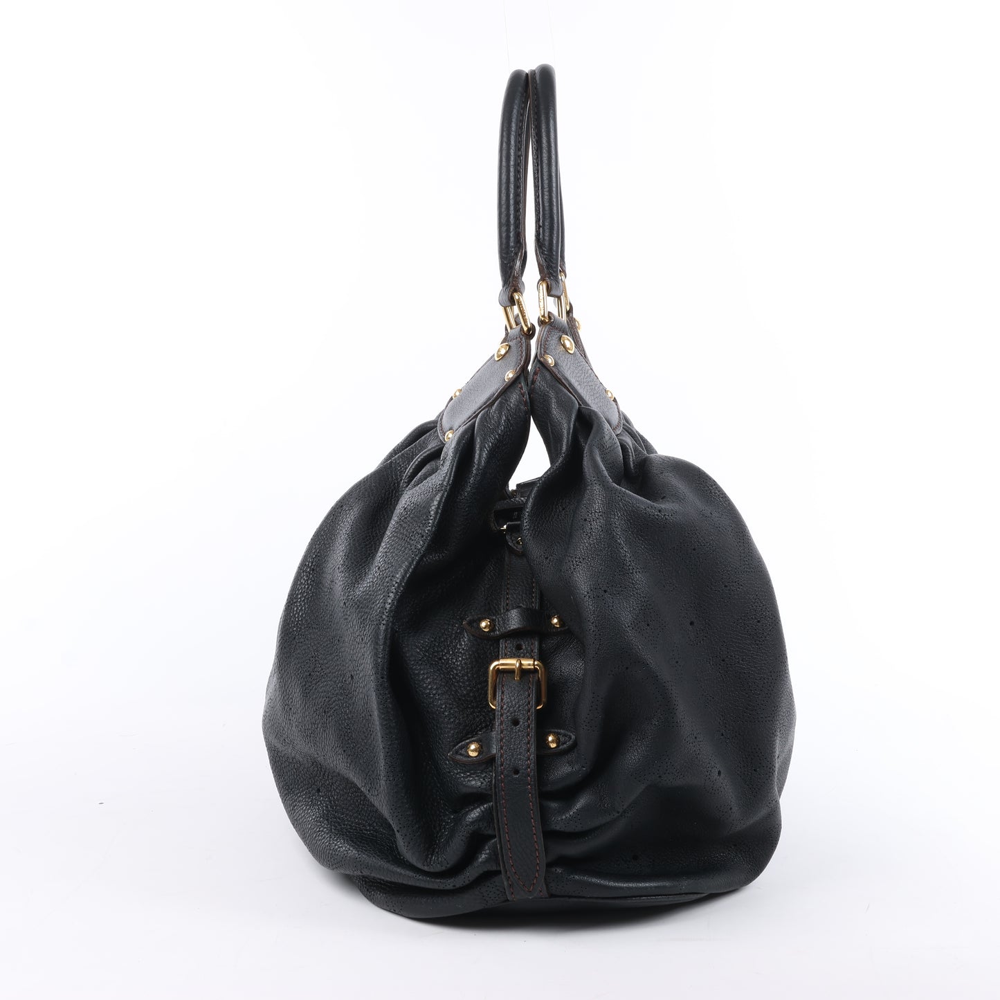 Sac à main Louis Vuitton Mahina Lunar L en cuir noir M95765