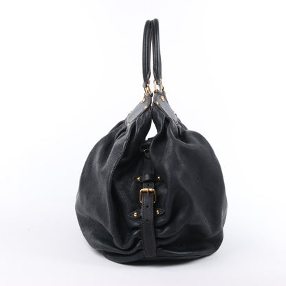 Sac à main Louis Vuitton Mahina Lunar L en cuir noir M95765