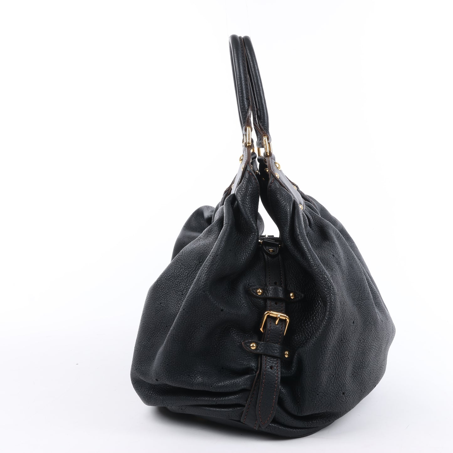 Sac à main Louis Vuitton Mahina Lunar L en cuir noir M95765