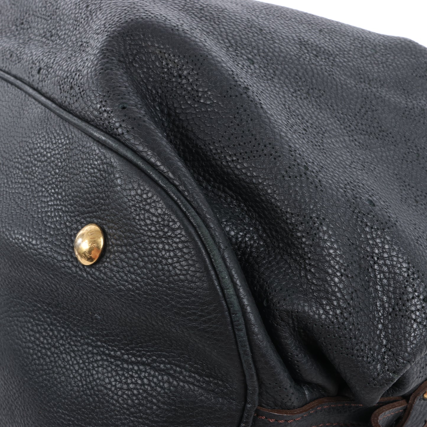 Sac à main Louis Vuitton Monogram Mahina L Lunar PM en cuir noir M95765