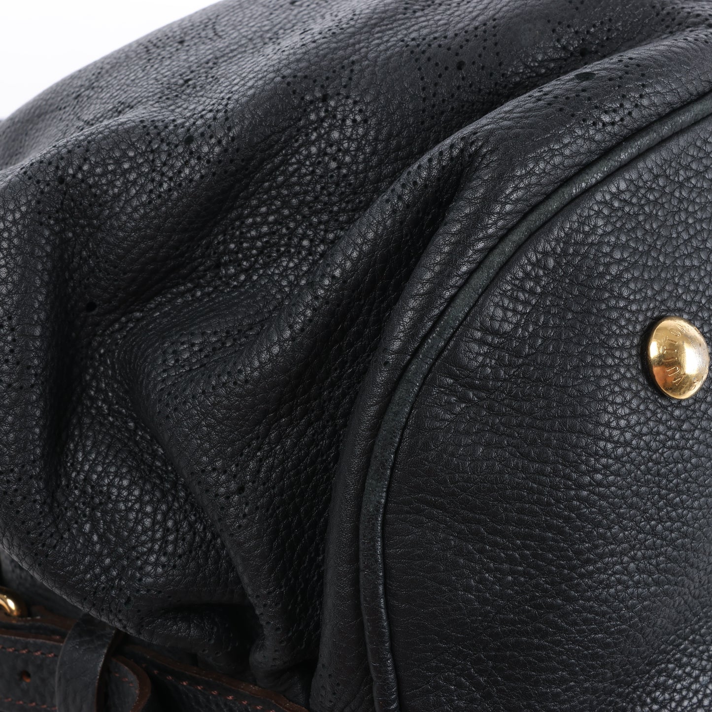 Sac à main Louis Vuitton Monogram Mahina L Lunar PM en cuir noir M95765