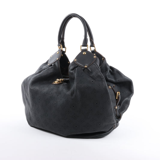 Sac à main Louis Vuitton Monogram Mahina L Lunar PM en cuir noir M95765