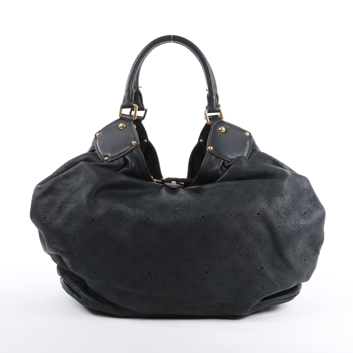 Sac à main Louis Vuitton Monogram Mahina L Lunar PM en cuir noir M95765