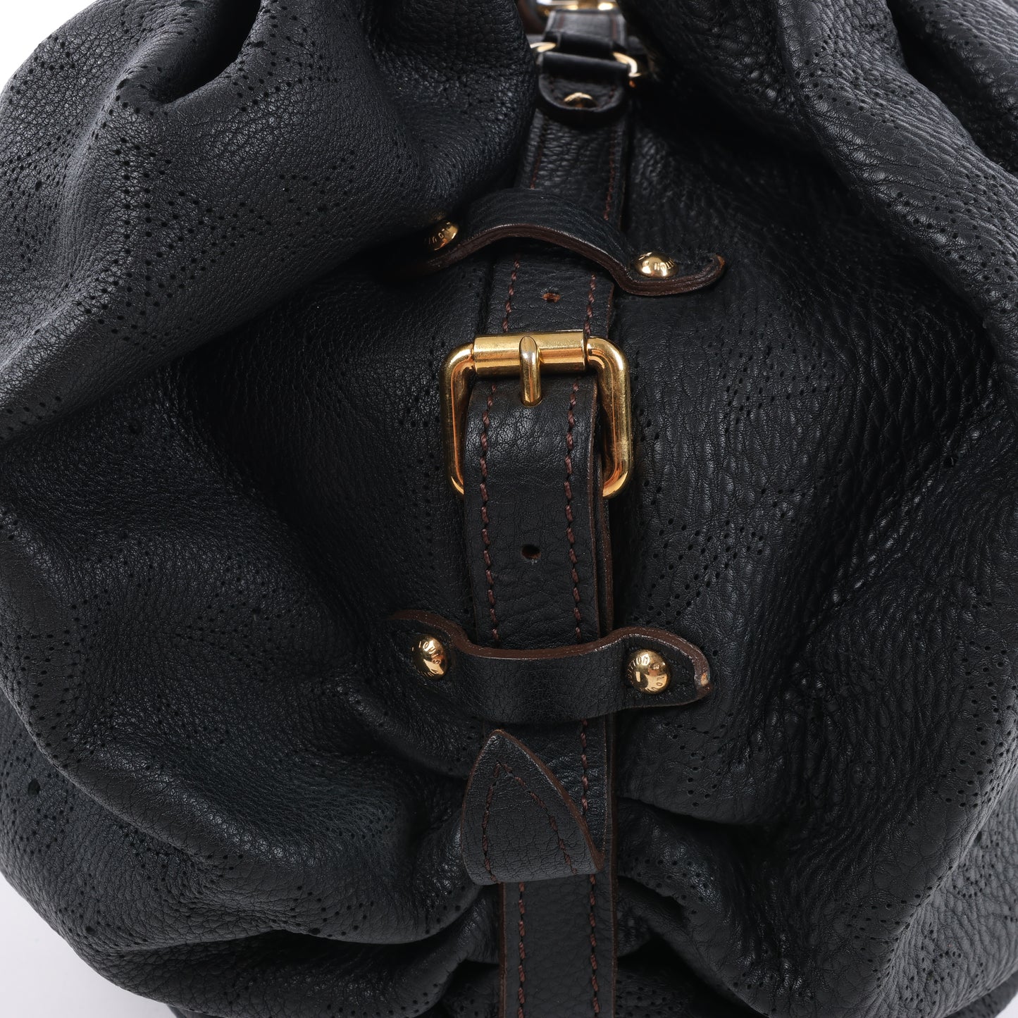 Sac à main Louis Vuitton Monogram Mahina L Lunar PM en cuir noir M95765
