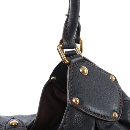 Sac à main Louis Vuitton Monogram Mahina L Lunar PM en cuir noir M95765