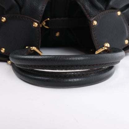 Sac à main Louis Vuitton Monogram Mahina L Lunar PM en cuir noir M95765