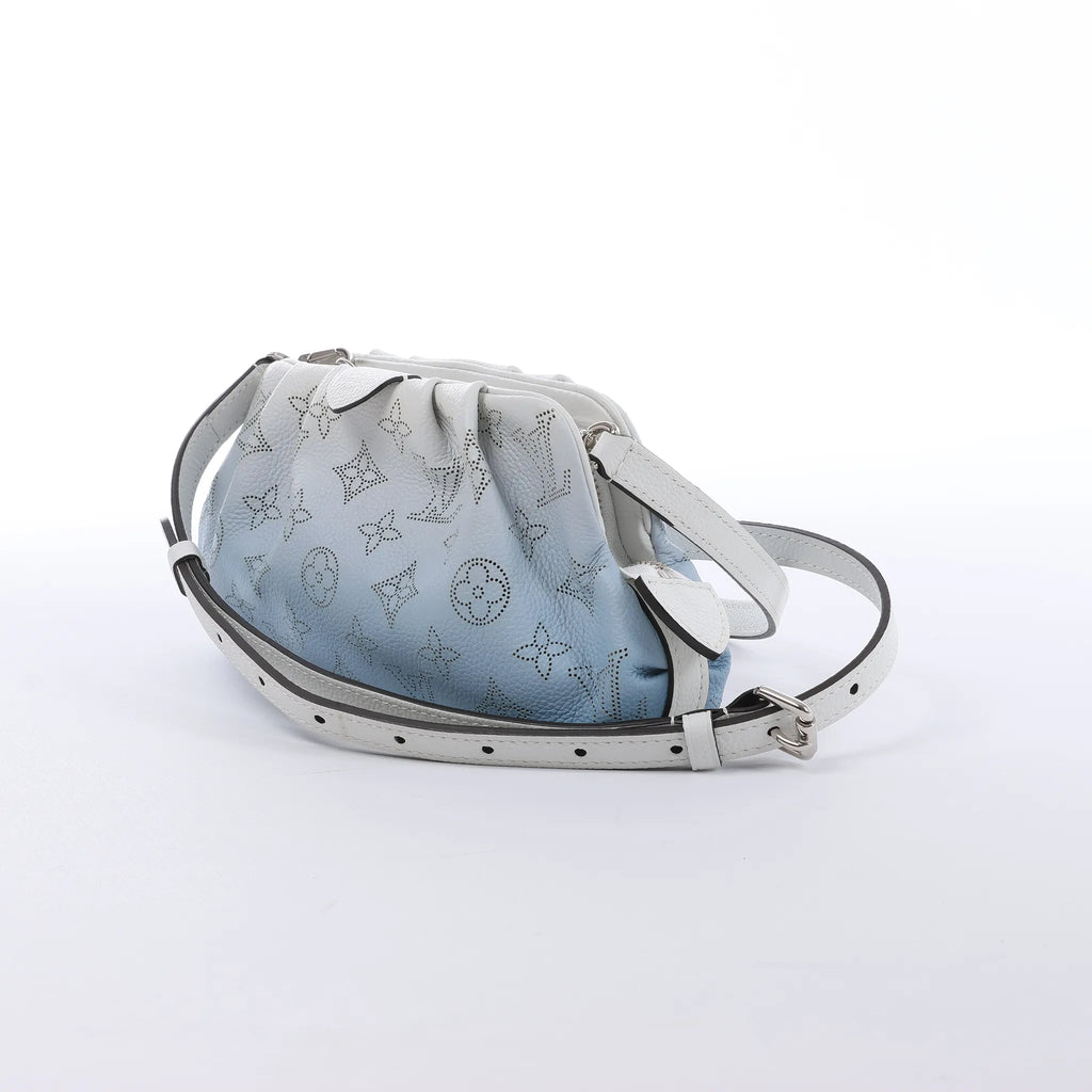 Louis Vuitton Scala Mini Mahina Leather Crossbody Bag in White x Blue M80497