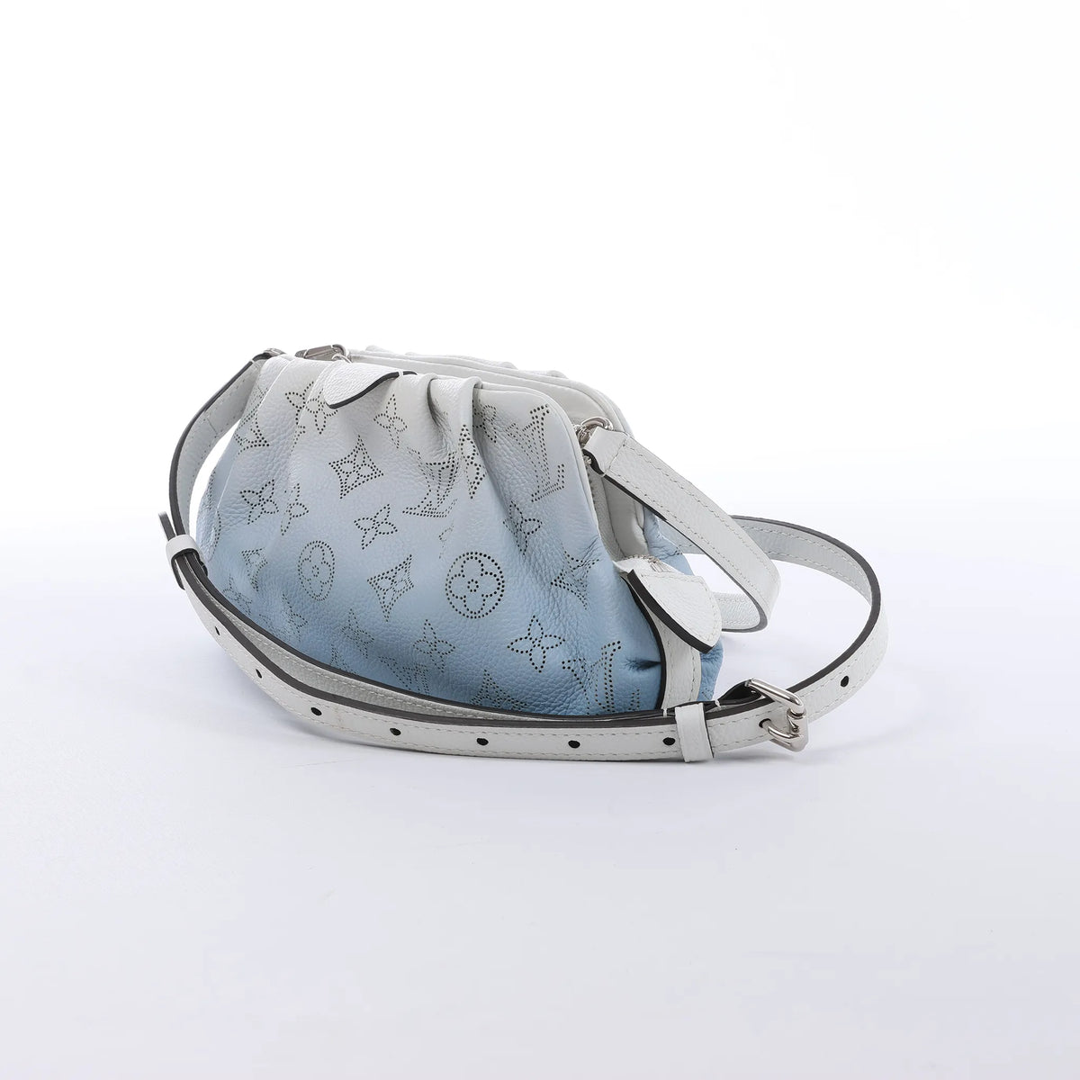 Louis Vuitton Scala Mini Mahina Leather Crossbody Bag in White x Blue M80497