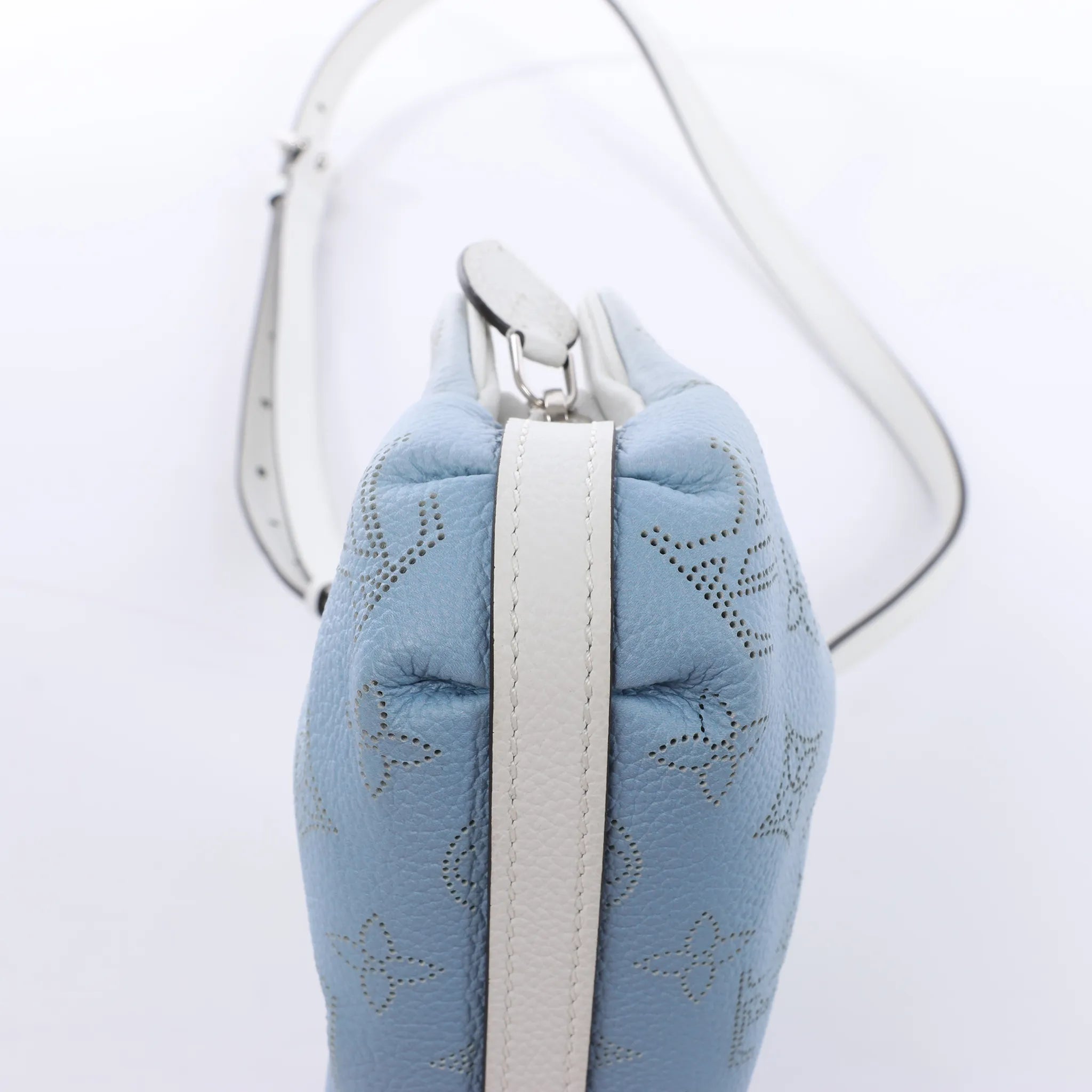 Louis Vuitton Scala Mini Mahina Leather Crossbody Bag in White x Blue M80497