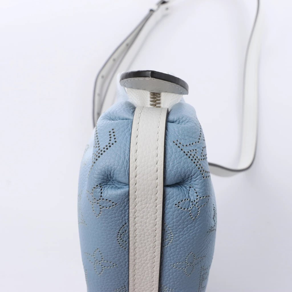 Louis Vuitton Scala Mini Mahina Leather Crossbody Bag in White x Blue M80497