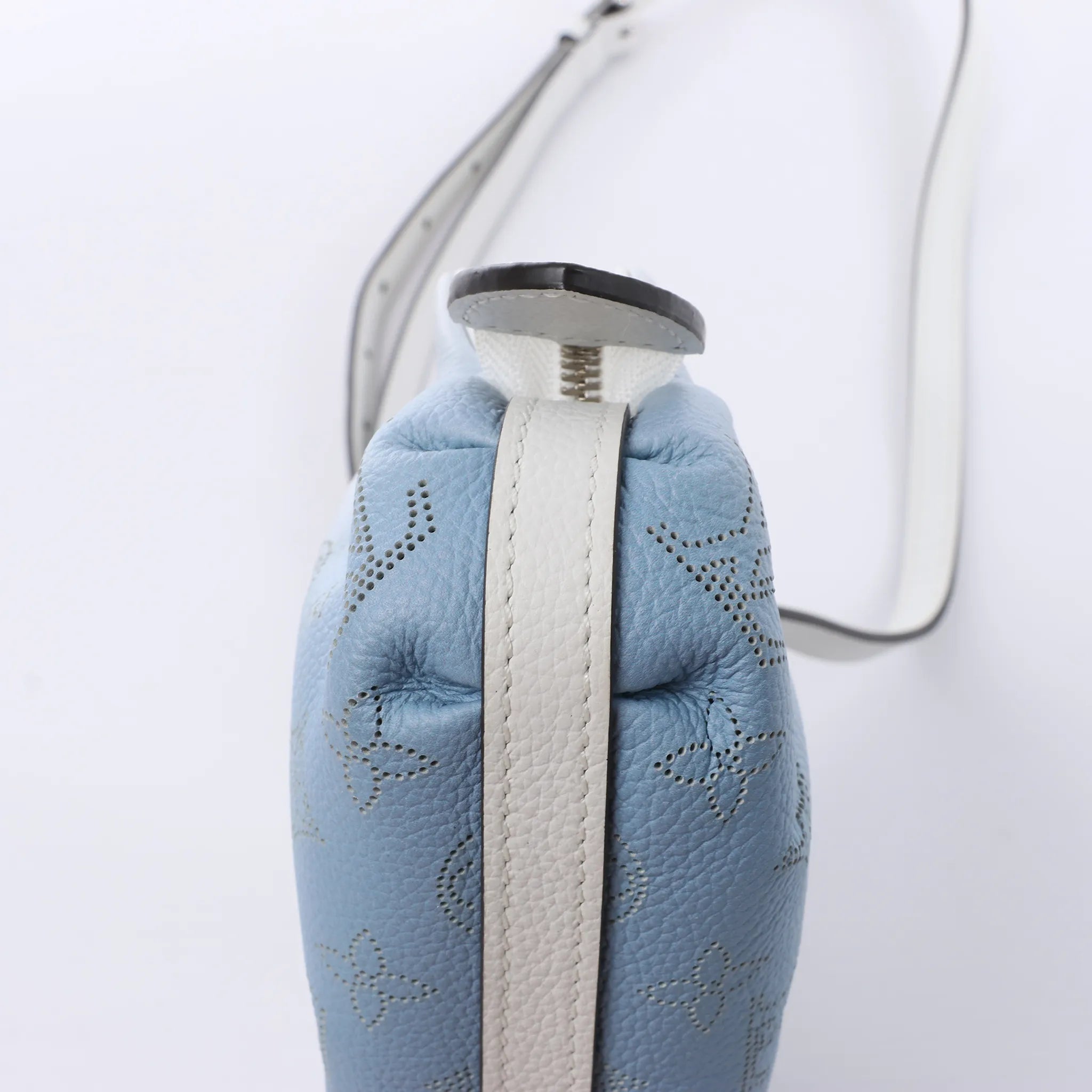 Louis Vuitton Scala Mini Mahina Leather Crossbody Bag in White x Blue M80497