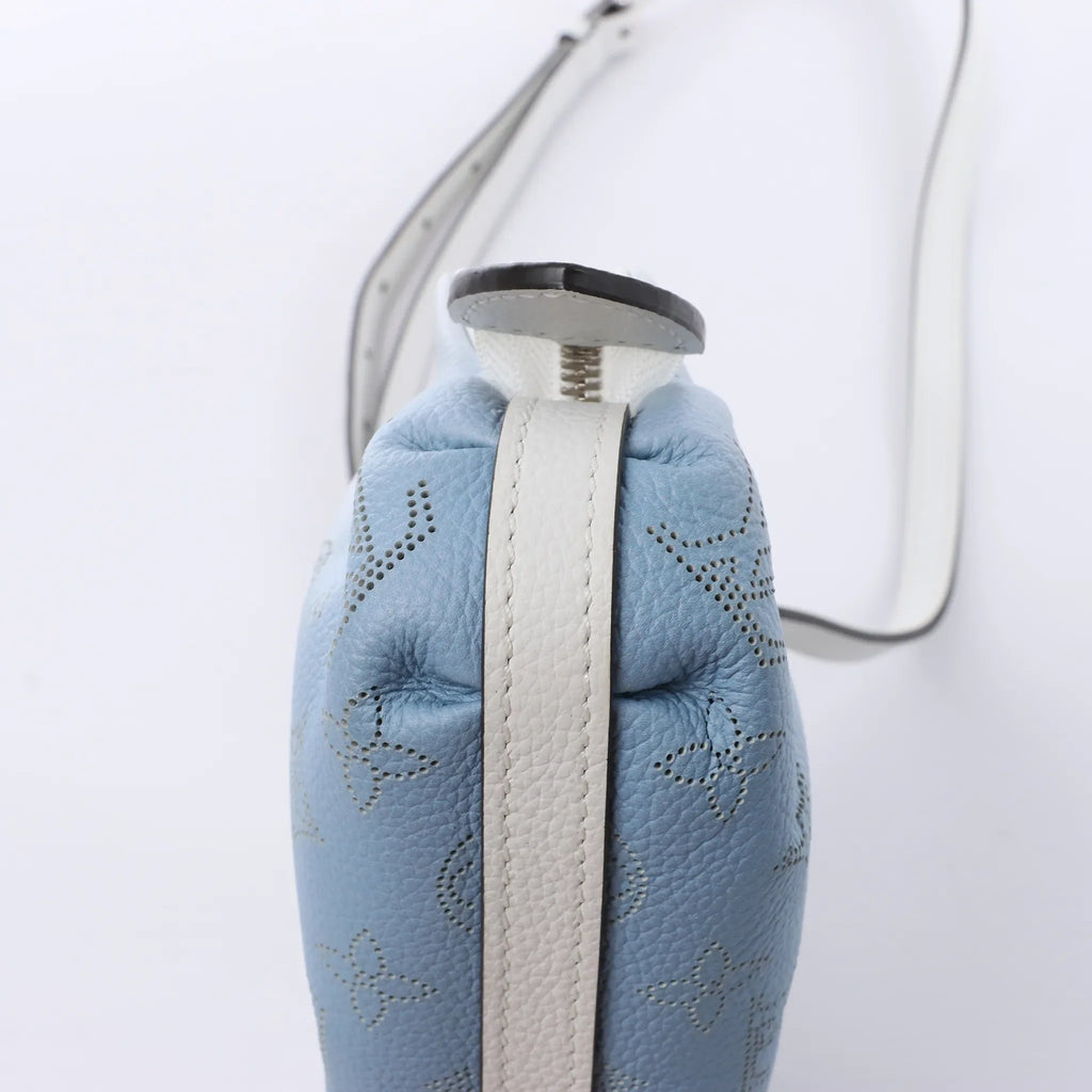 Louis Vuitton Scala Mini Mahina Leather Crossbody Bag in White x Blue M80497