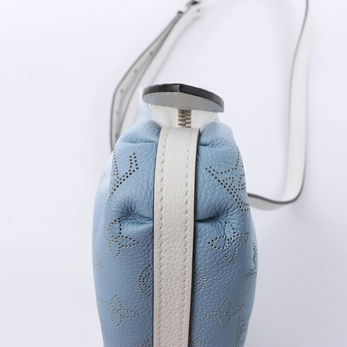 Louis Vuitton Scala Mini Mahina Leather Crossbody Bag in White x Blue M80497