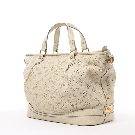 Louis Vuitton Monogram Mahina Stella PM Lederhandtasche in Beige M93067