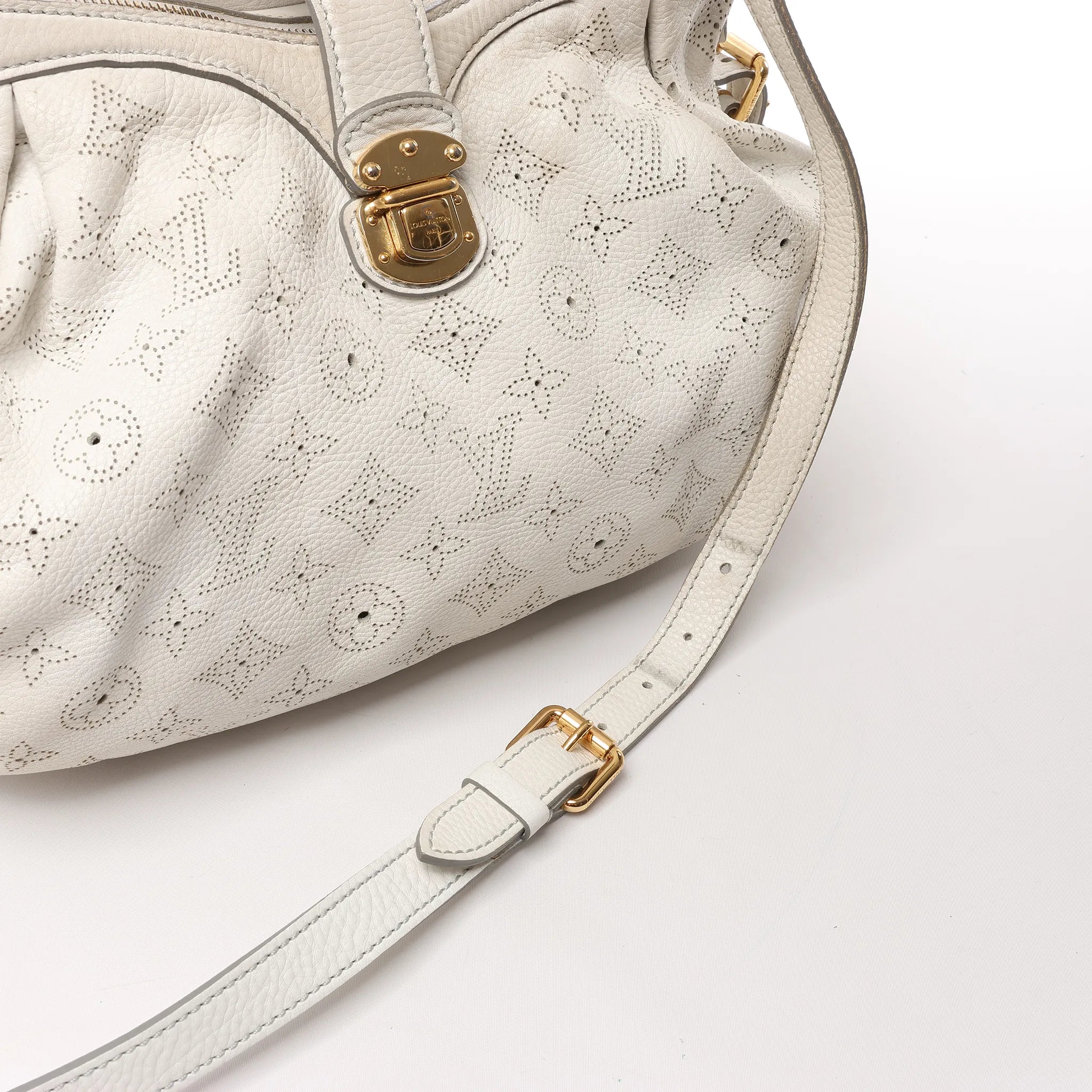 Louis Vuitton Mahina XS Monogram Leather Shoulder Bag in White