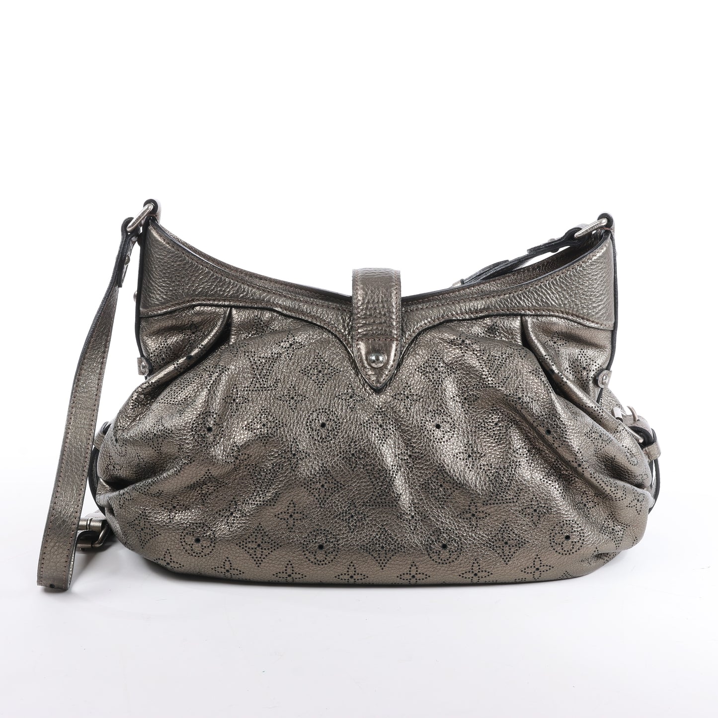 Louis Vuitton Metallic Monogram Mahina Leder Solar XS Umhängetasche in Bronze M95717