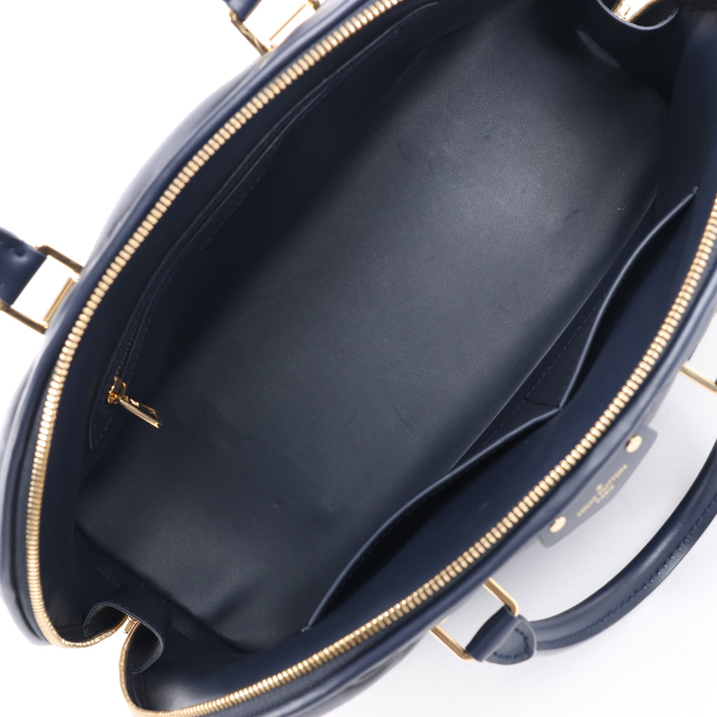 Louis Vuitton Malletage Alma GM Handbag in Navy Blue M23723