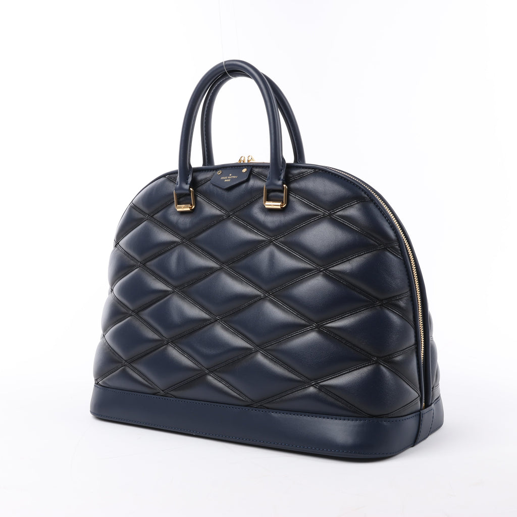 Louis Vuitton Malletage Alma GM Handbag in Navy Blue M23723