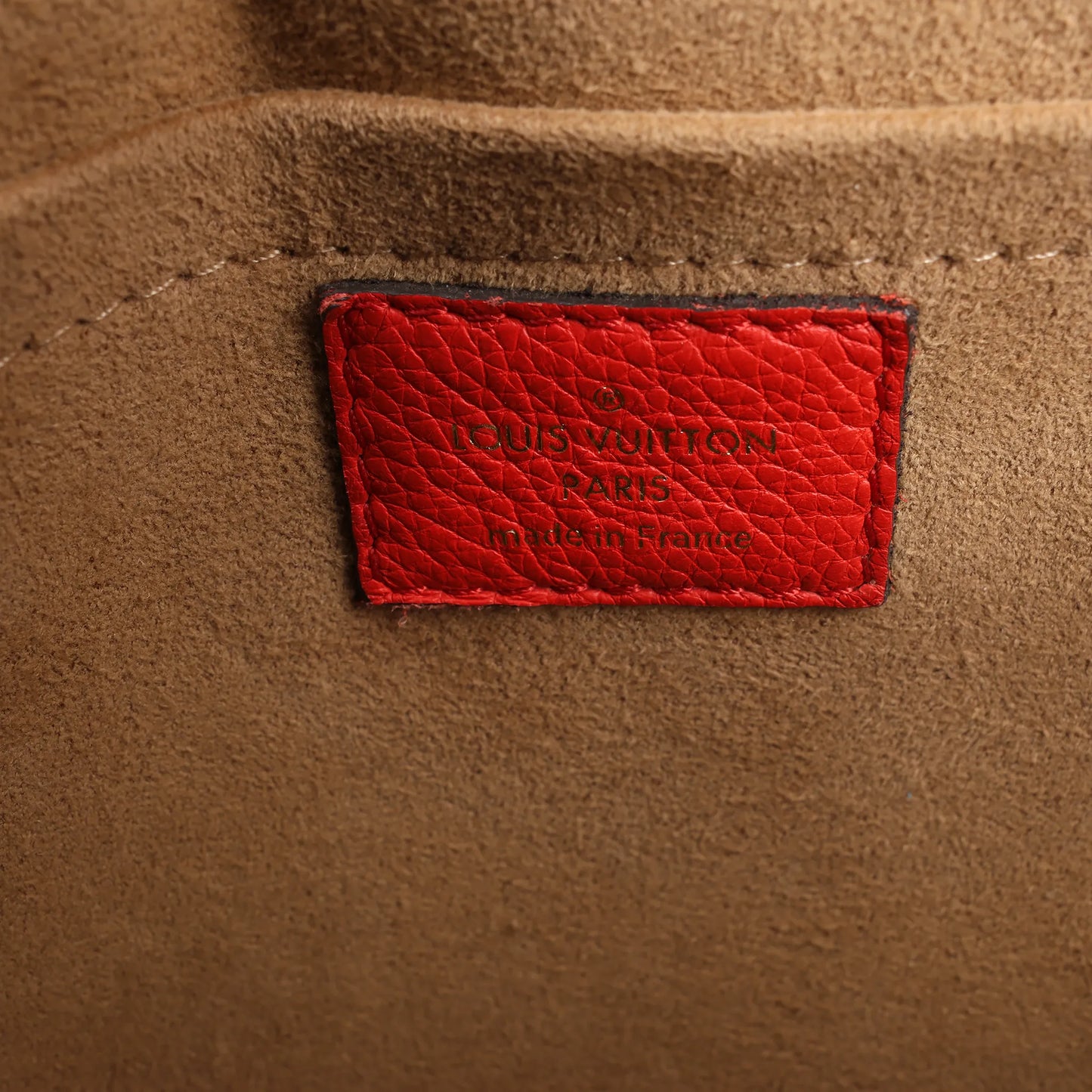 Louis Vuitton Monogram Marignan 2Way Female Handbag in Brown x Red M44286