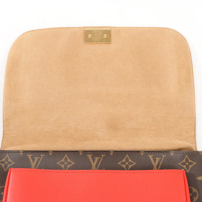 Louis Vuitton Monogram Marignan 2Way Female Handbag in Brown x Red M44286