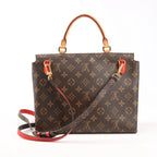 Louis Vuitton Monogram Marignan 2Way Female Handbag in Brown x Red M44286