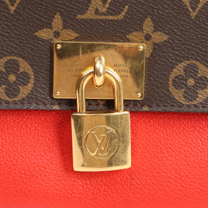Louis Vuitton Monogram Marignan 2Way Female Handbag in Brown x Red M44286