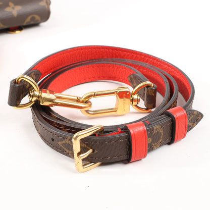 Louis Vuitton Monogram Marignan 2Way Damenhandtasche in Braun x Rot M44286