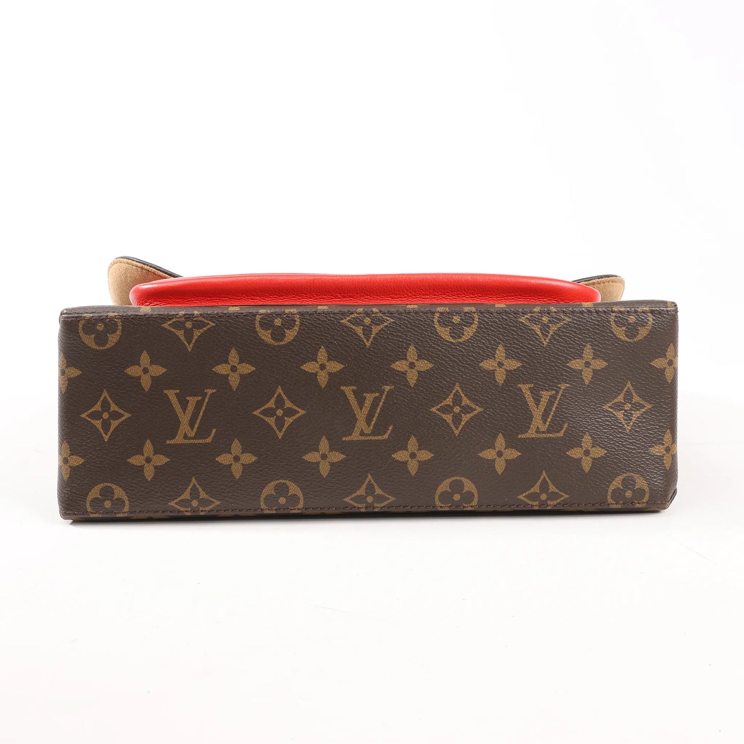 Louis Vuitton Monogram Marignan 2Way Female Handbag in Brown x Red M44286