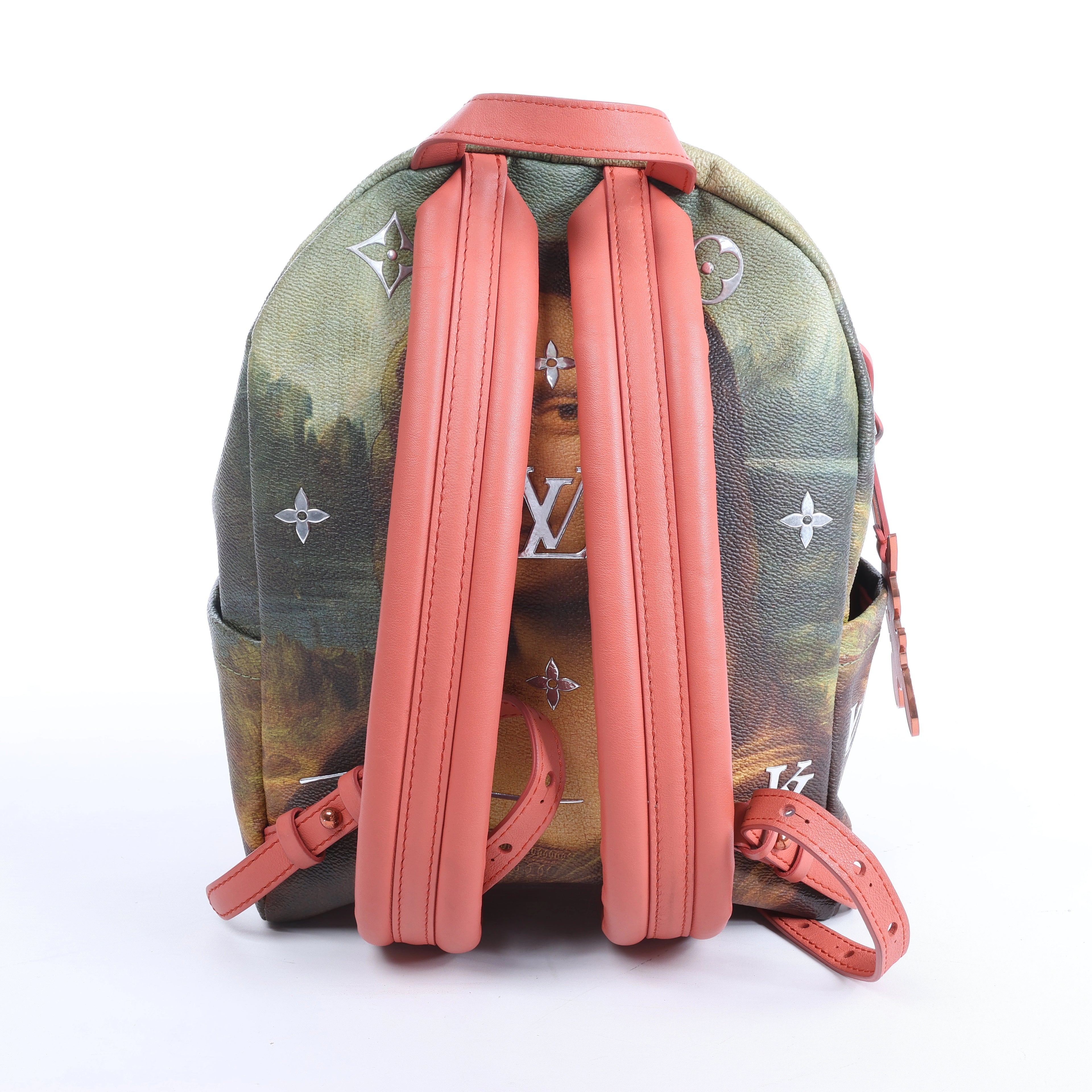 Louis Vuitton x Jeff Koons Masters Collection Da Vinci Palm Springs PM Backpack in Pink x Green M43375
