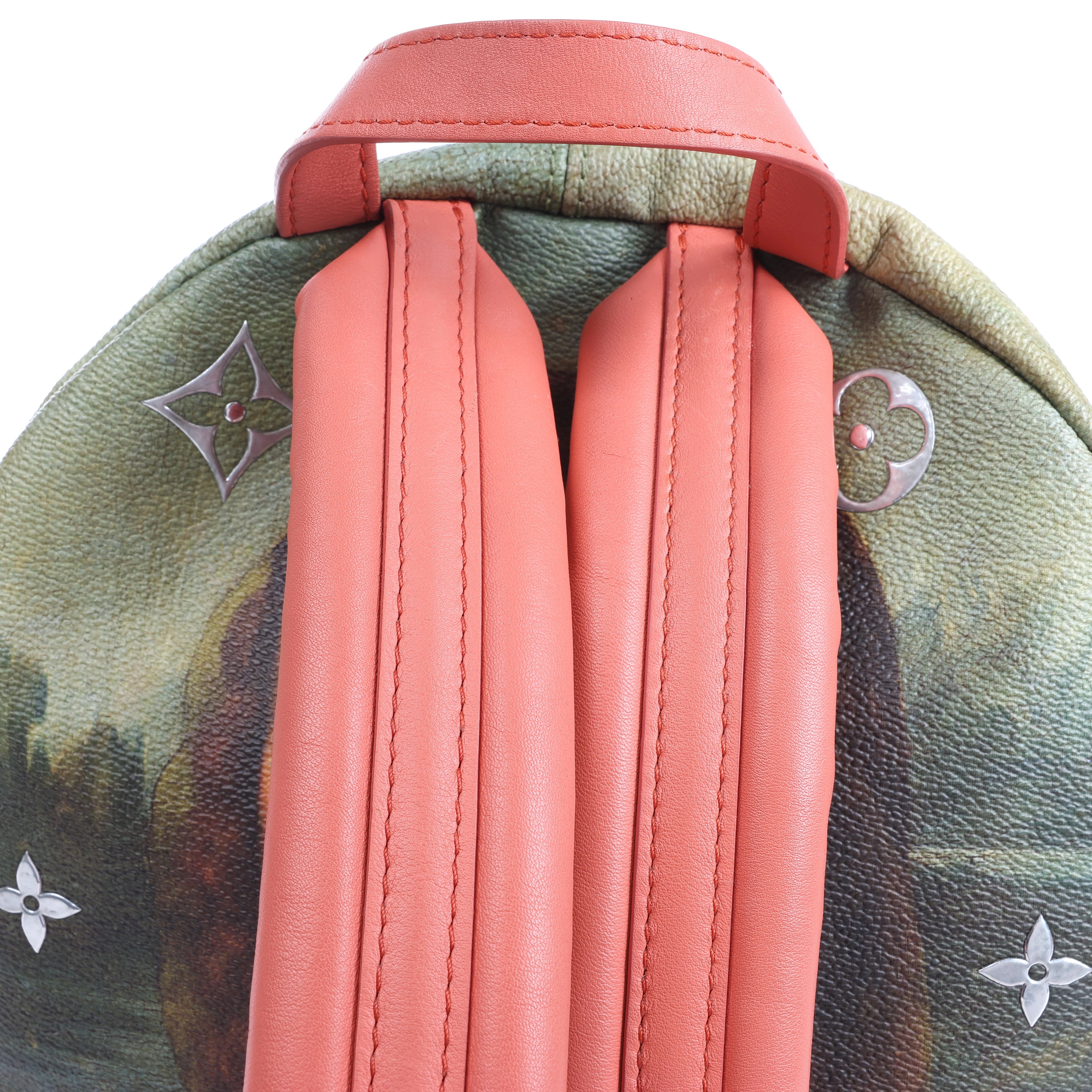 Louis Vuitton x Jeff Koons Masters Collection Da Vinci Palm Springs PM Backpack in Pink x Green M43375