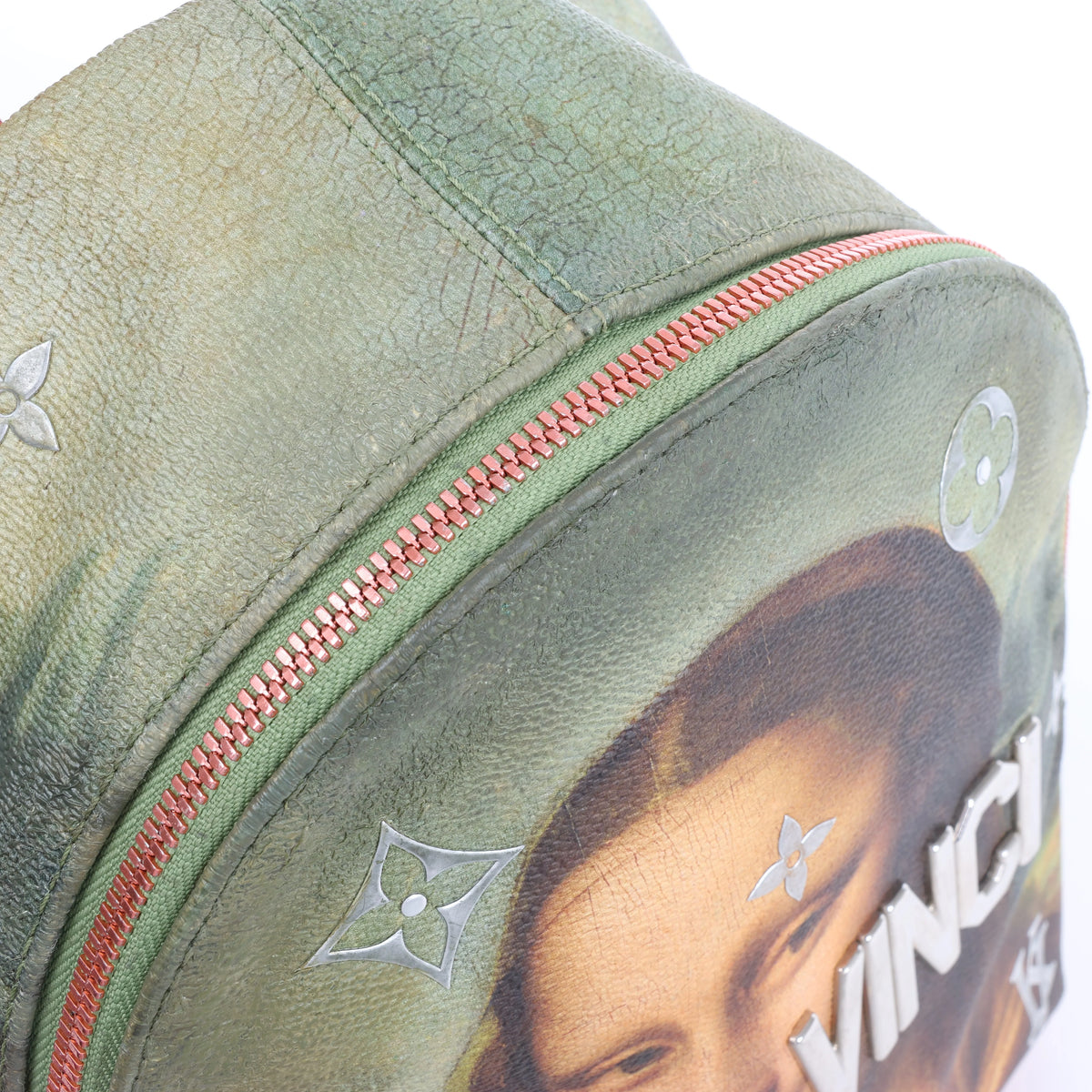 Louis Vuitton x Jeff Koons Masters Collection Da Vinci Palm Springs PM Backpack in Pink x Green M43375