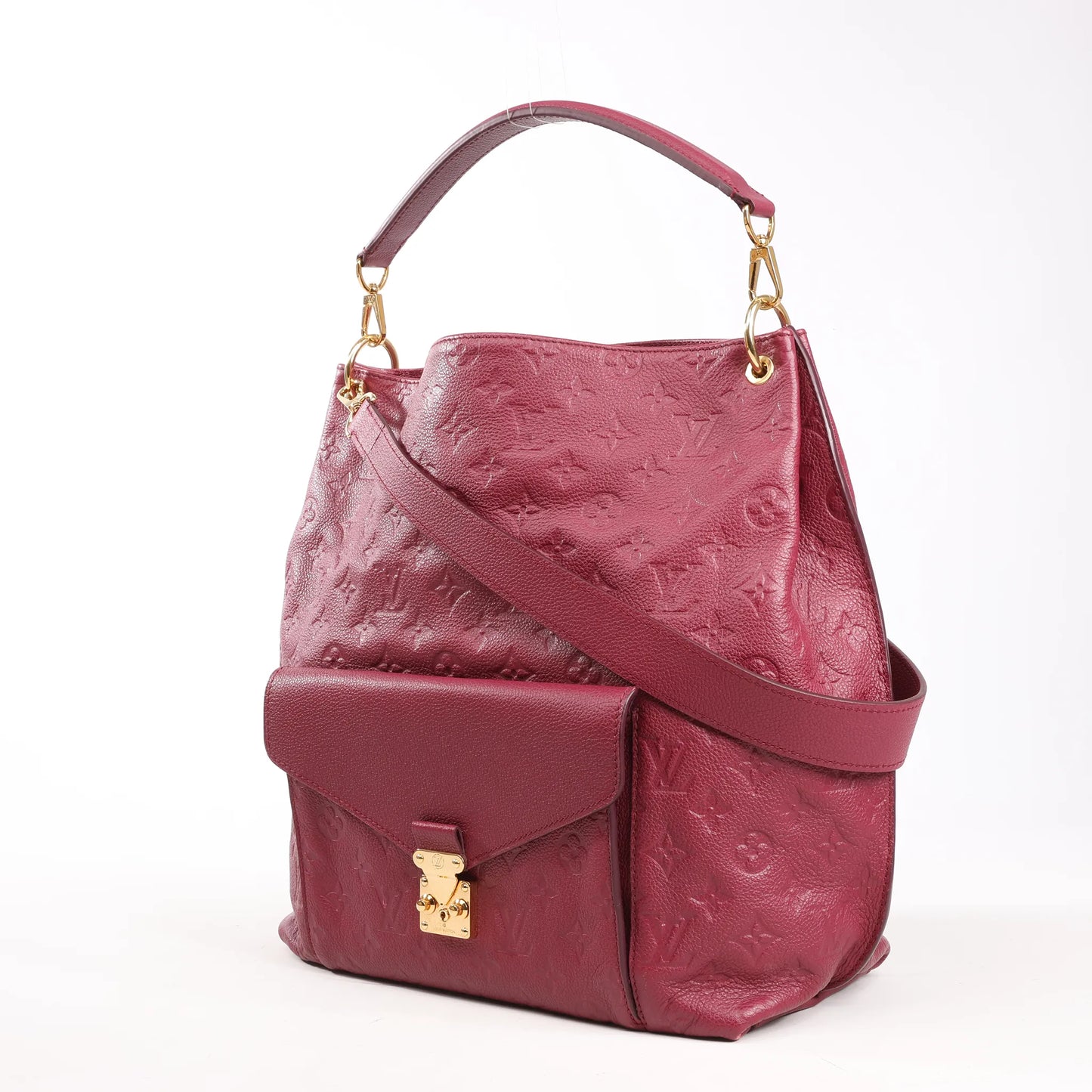 Louis Vuitton Monogram Hobo Metis 2Way Shoulder Bag in Burgundy M40813