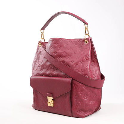 Louis Vuitton Monogram Hobo Metis 2Way Shoulder Bag in Burgundy M40813