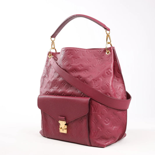 Louis Vuitton Monogram Hobo Metis 2Way Shoulder Bag in Burgundy M40813