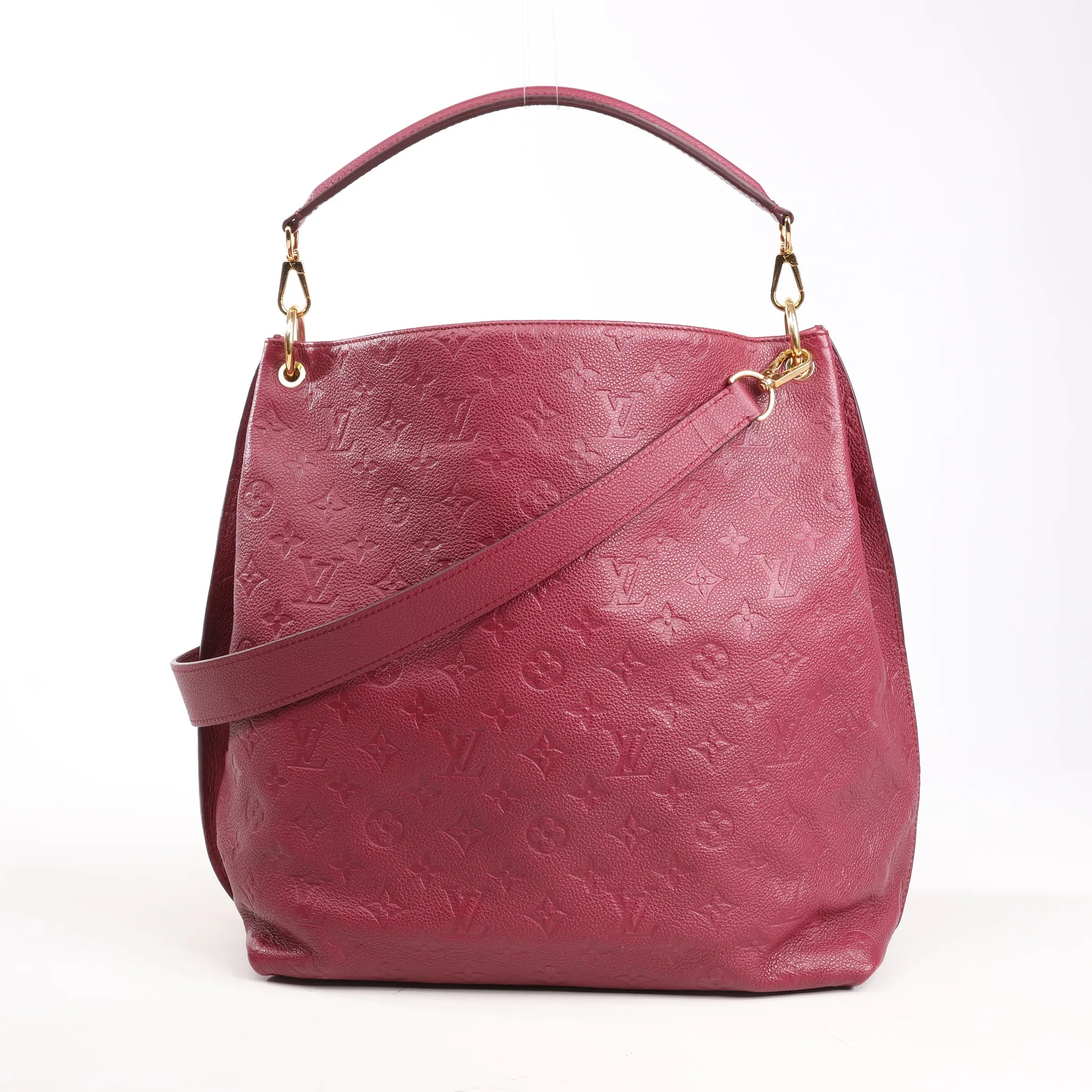 Louis Vuitton Monogram Hobo Metis 2Way Shoulder Bag in Burgundy M40813