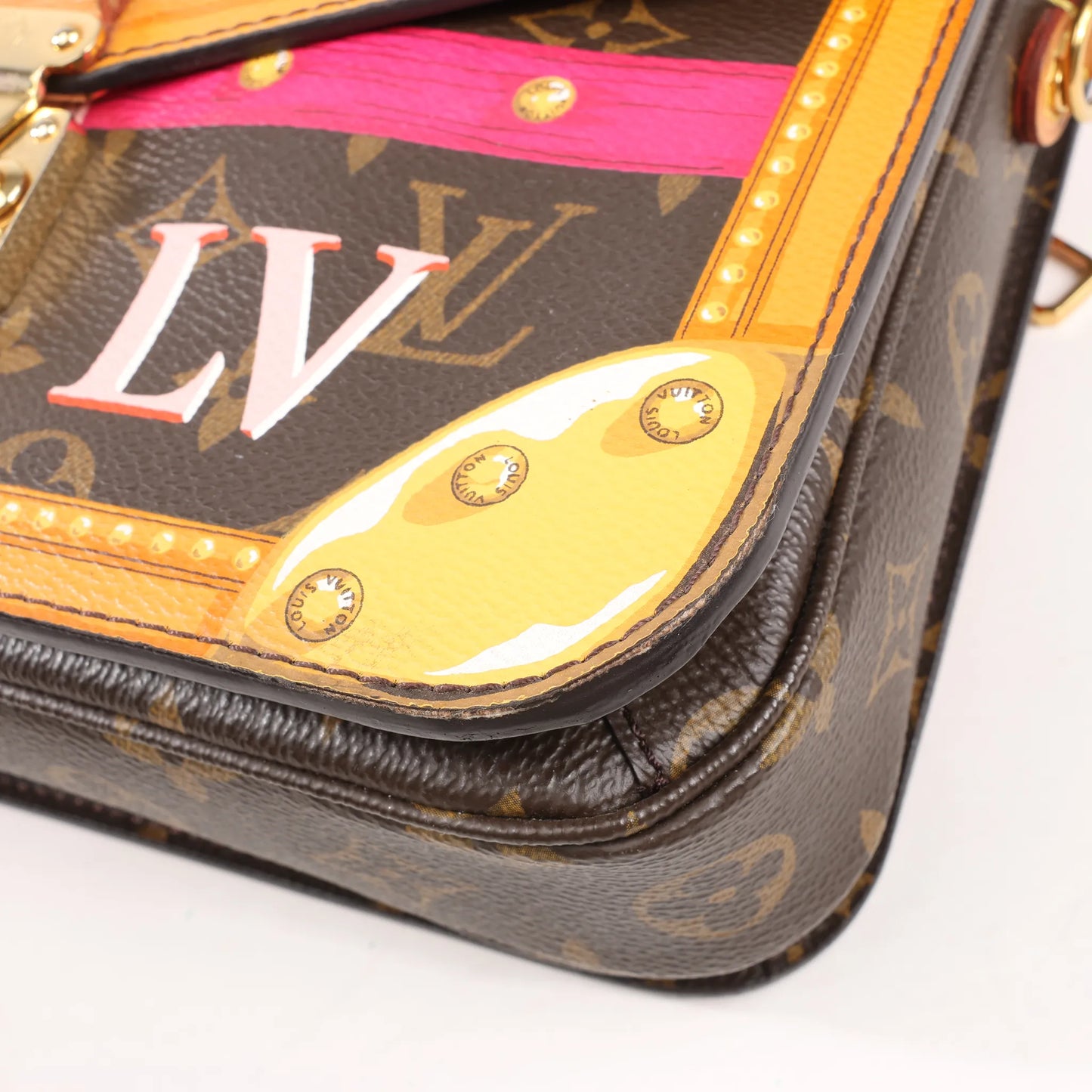 Louis Vuitton Monogram Summer Metis Trunk Pochette Crossbody Bag in Brown M43628