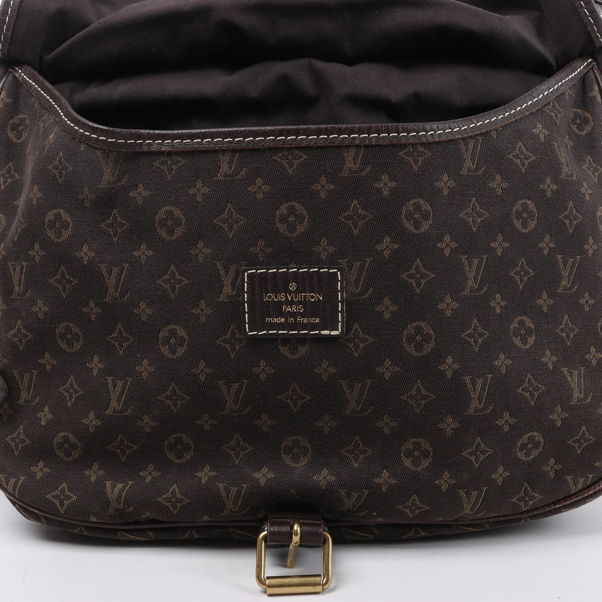 Louis Vuitton Saumur 30 Mini Lin Monogram Crossbody Bag in Brown M95227