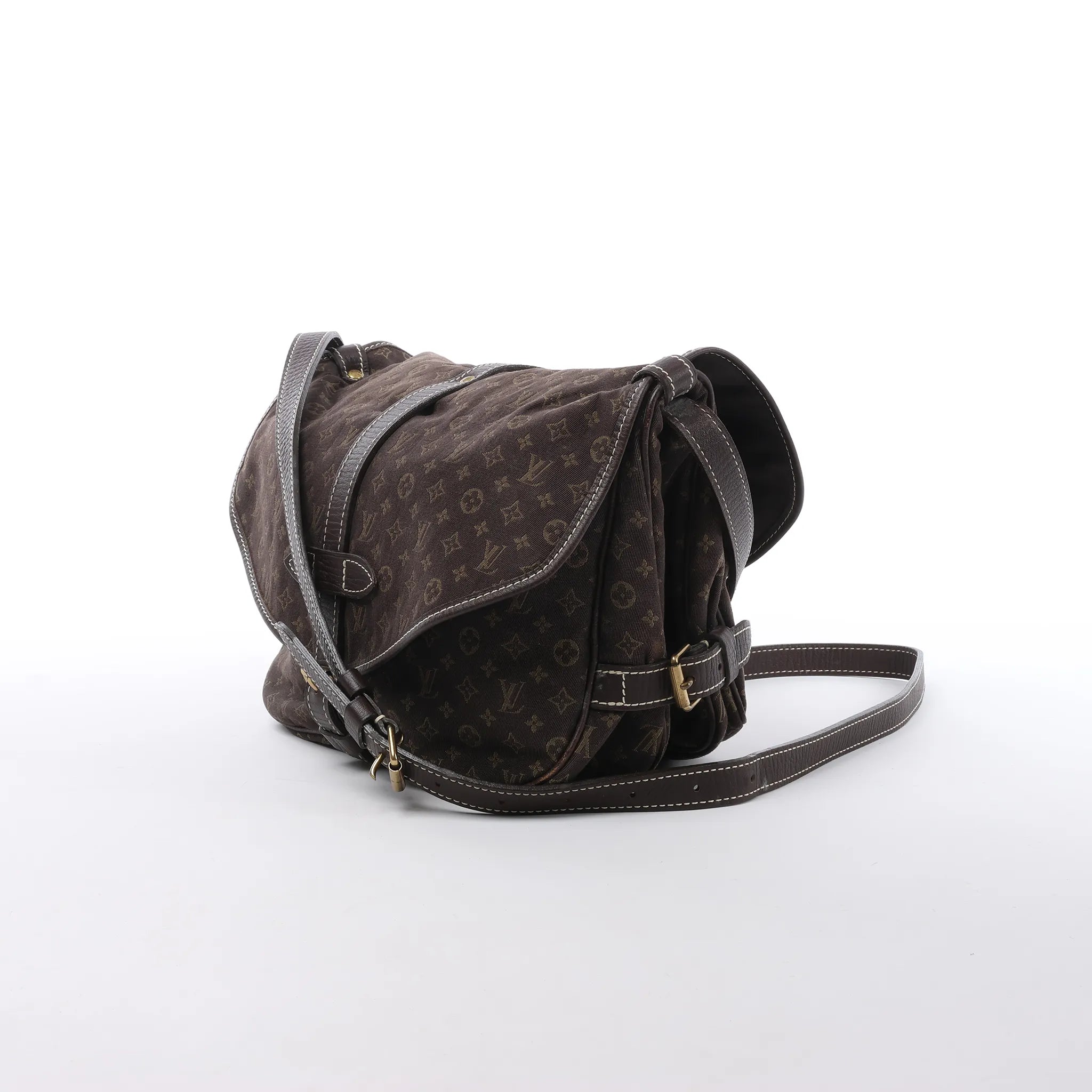 Louis Vuitton Saumur 30 Mini Lin Monogram Crossbody Bag in Brown M95227