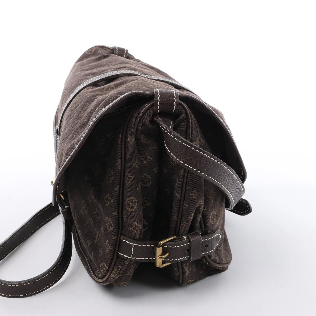 Louis Vuitton Saumur 30 Mini Lin Monogram Crossbody Bag in Brown M95227