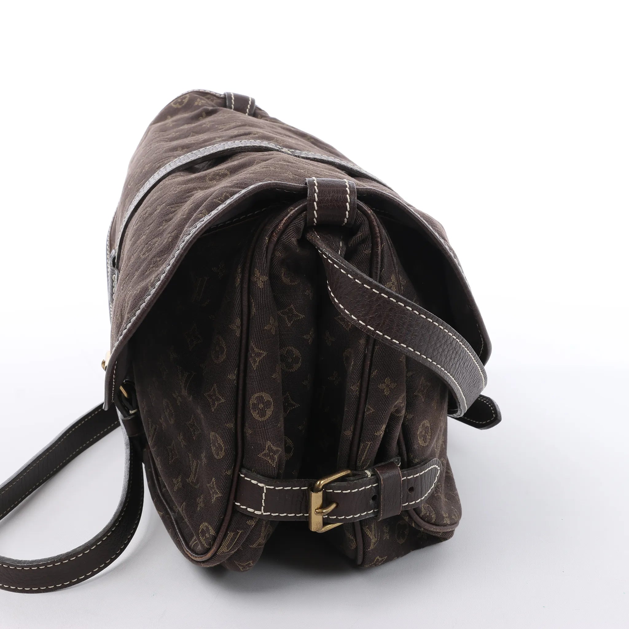 Louis Vuitton Saumur 30 Mini Lin Monogram Crossbody Bag in Brown M95227