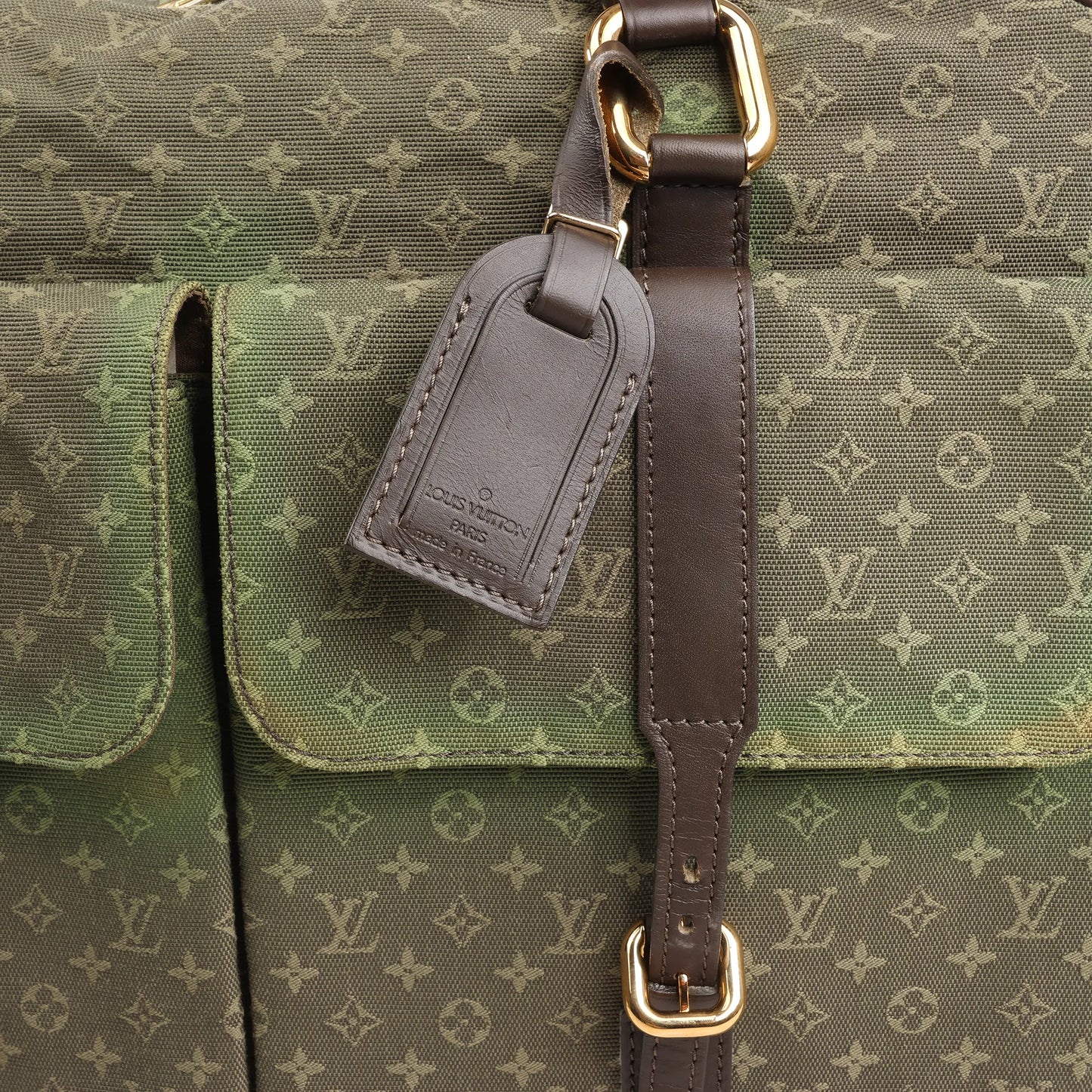 Louis Vuitton Monogram Mini Lin Claudine Travel Bag in Green M42322