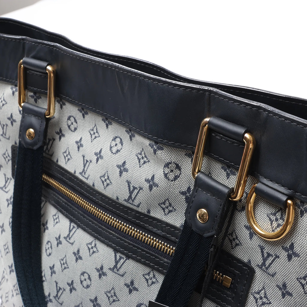 Louis Vuitton Mini Lucille GM Monogram Linen in Gray x Navy Blue M92609