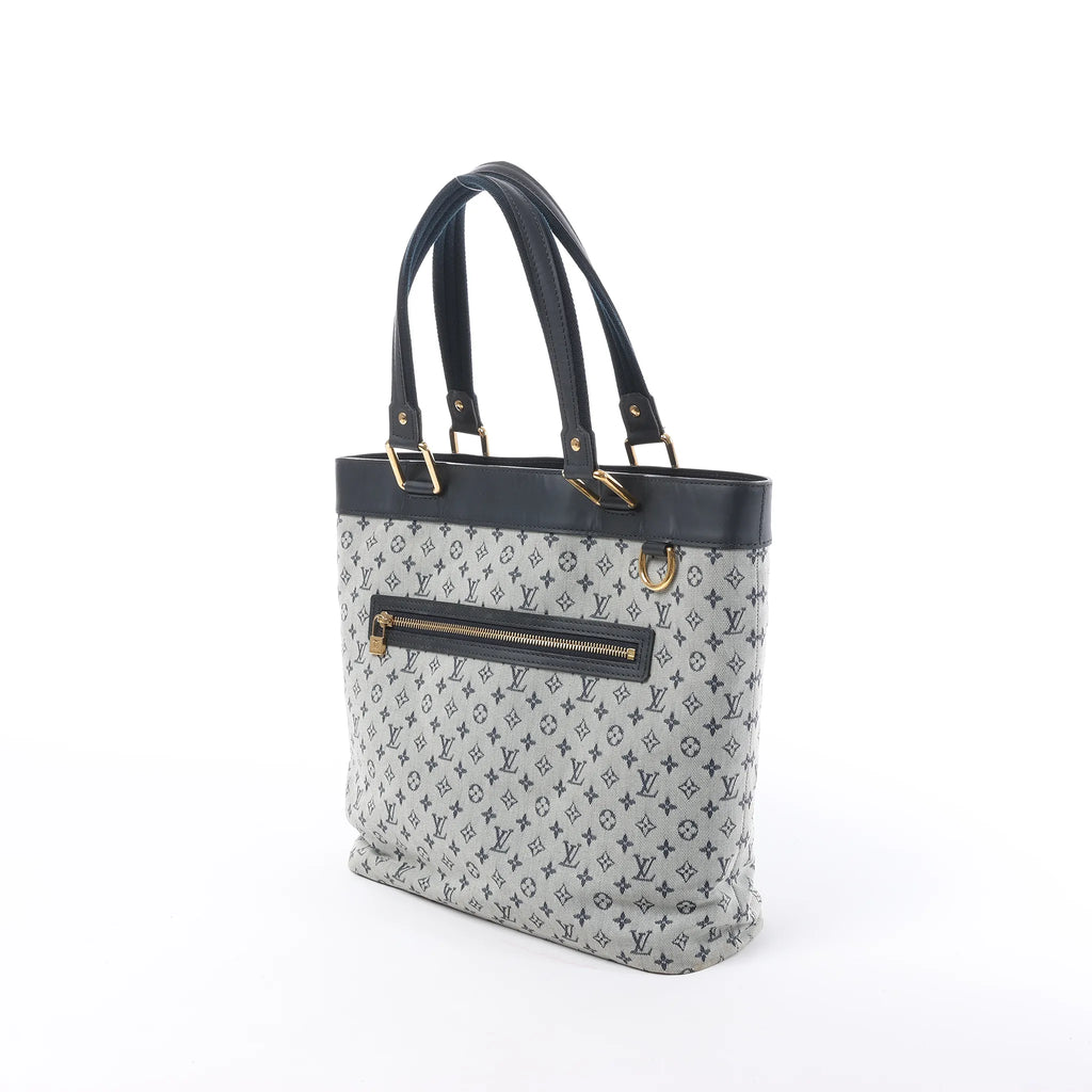 Louis Vuitton Mini Lucille GM Monogram Linen in Gray x Navy Blue M92609