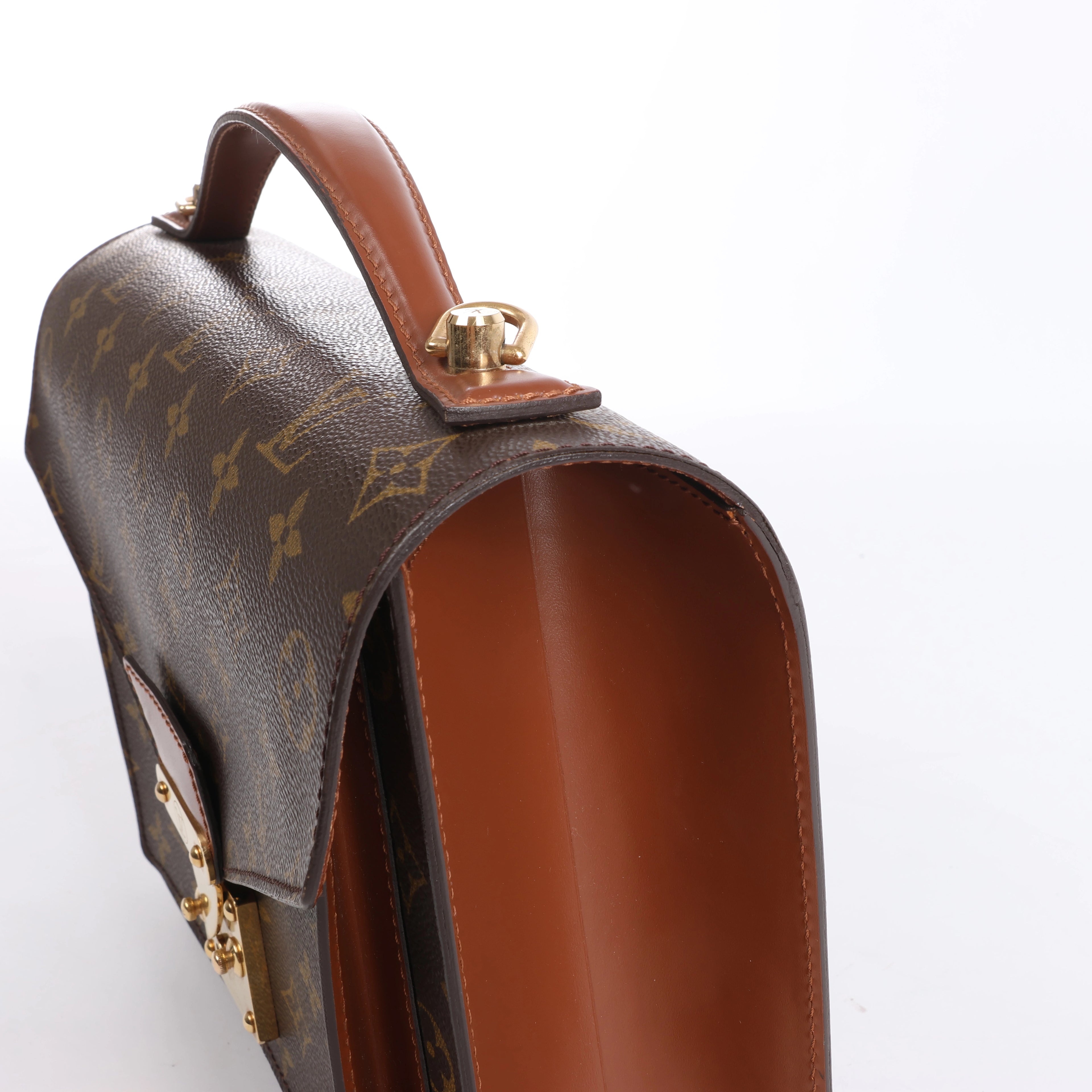 Louis Vuitton Monceau Monogram Canvas Handbag in Brown M51185