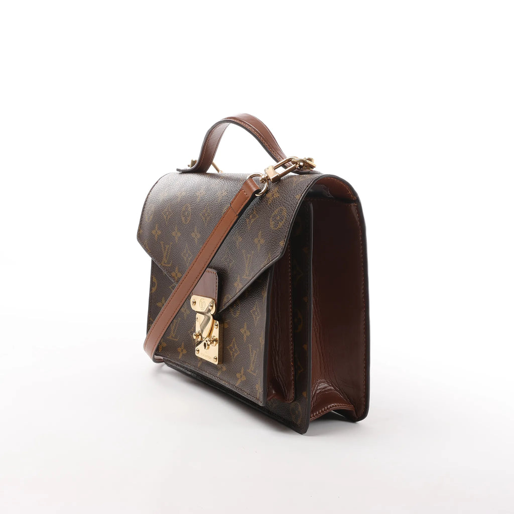 Louis Vuitton Monceau Monogram Canvas 2Way Handbag in Brown M51185