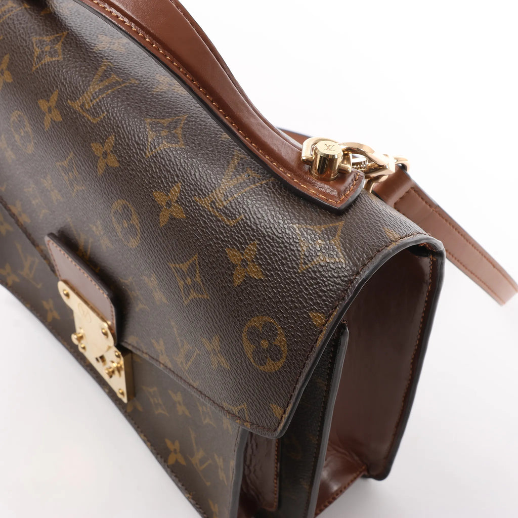 Louis Vuitton Monceau Monogram Canvas 2Way Handbag in Brown M51185