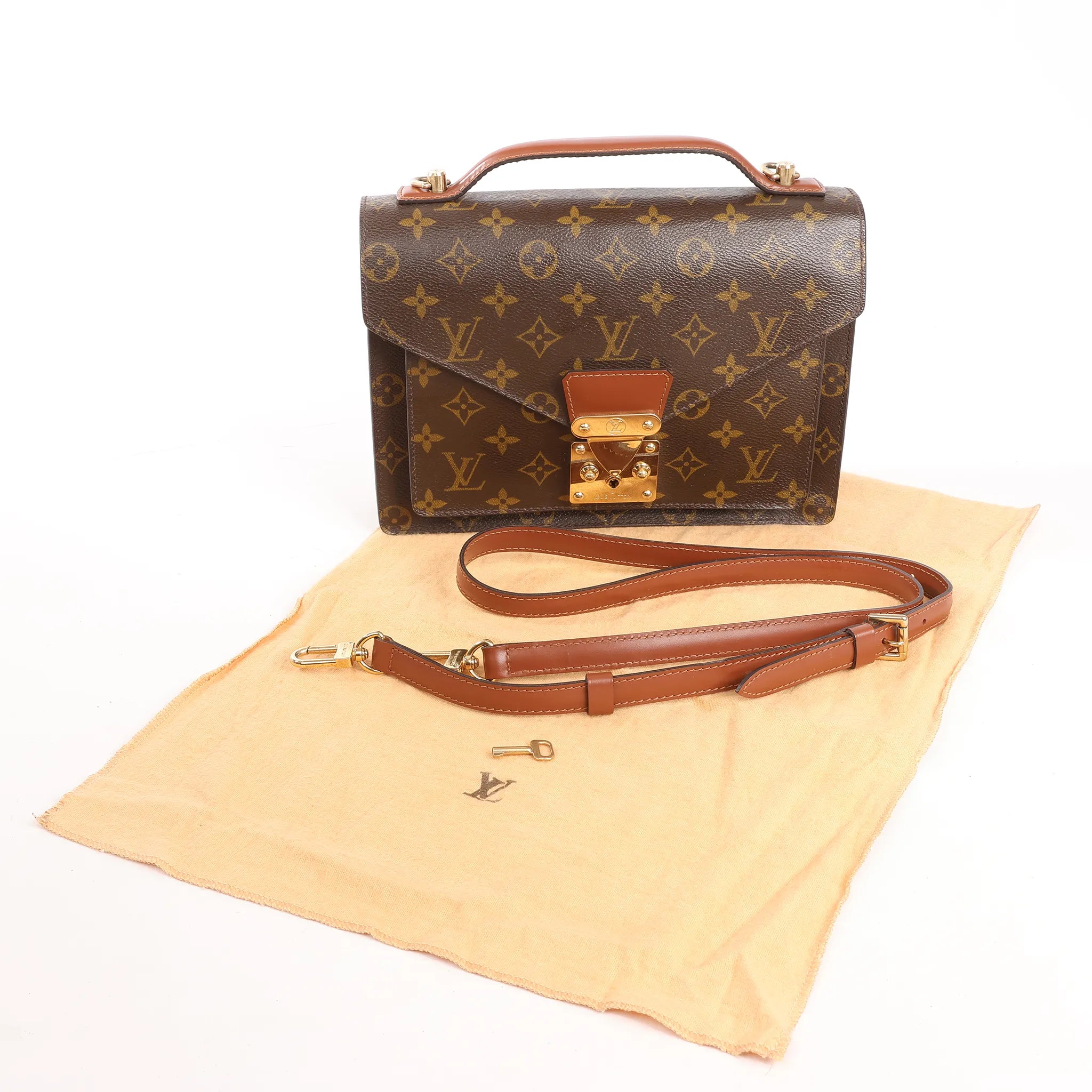 Louis Vuitton Monceau Monogram Canvas Handbag in Brown M51187